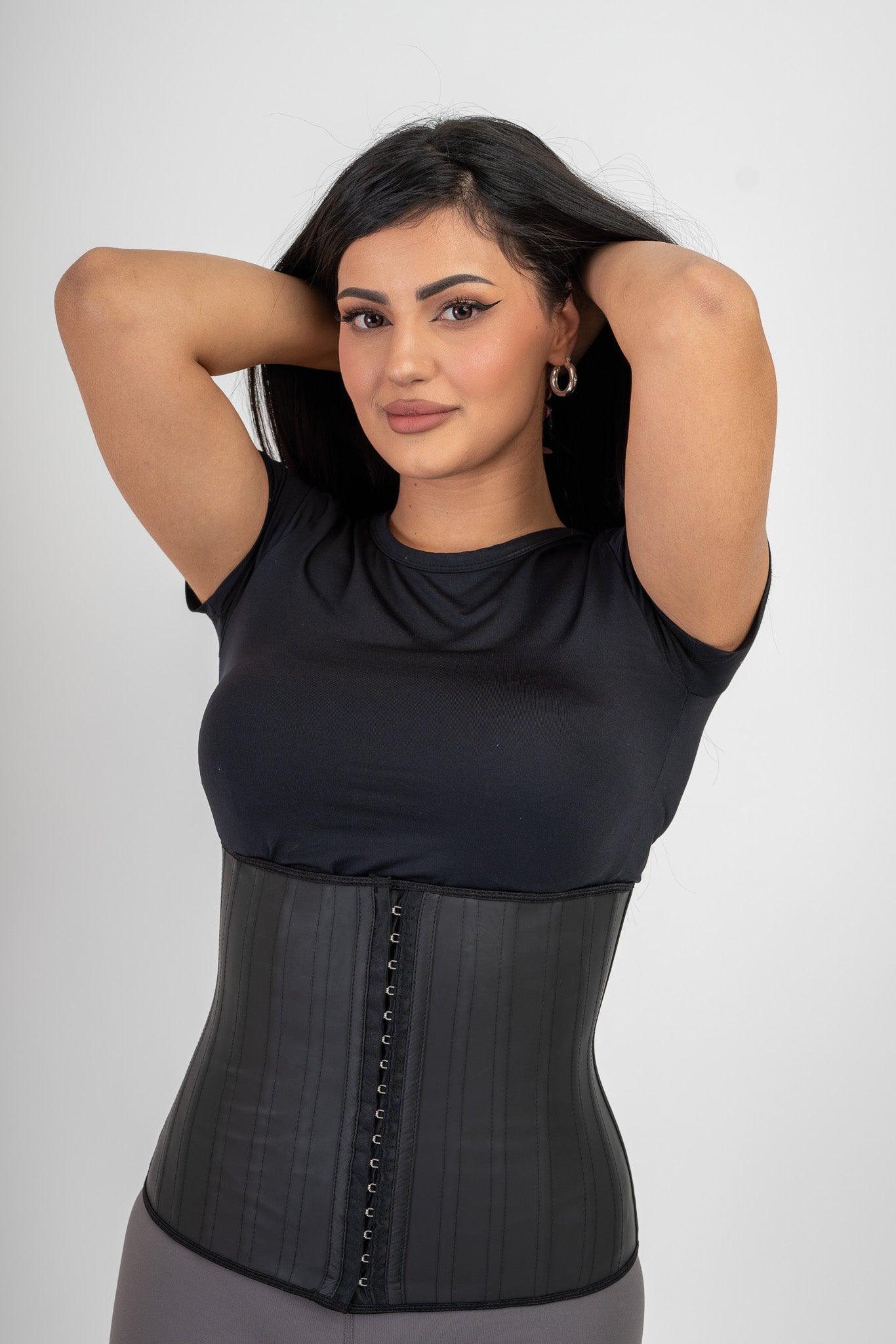 Malisa - Latex waist trainer Corset met Haakjes - 16 stalen baleinen - Ideaal voor Gym - Ondersteuning aan de Rug