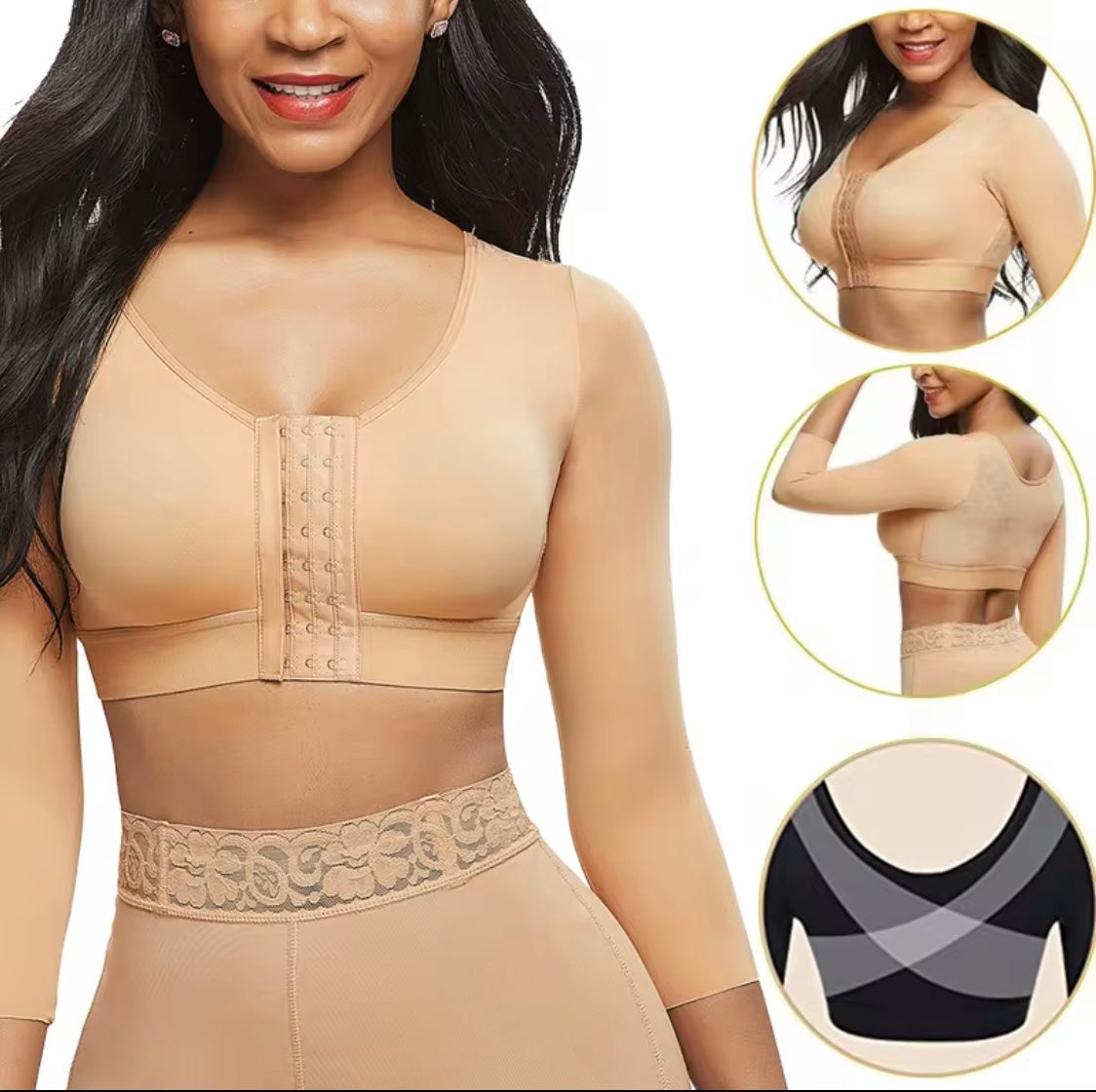 Ellen – Post-operatieve shapewear BH - X-type Kruisende Lagen - Ondersteunend