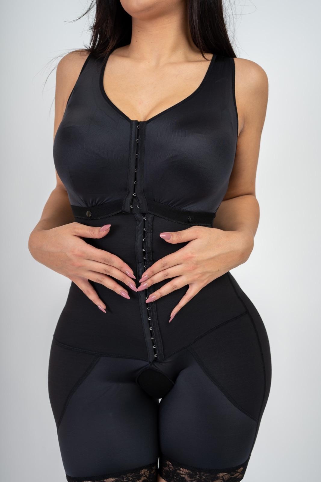 Anna – Lange Slimming Bodysuit Shapewear met Haaksluiting – Naadloos en Geschikt na Operaties, Open Kruis