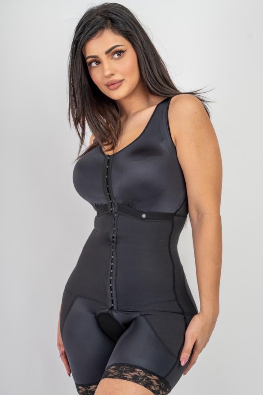 Anna – Lange Slimming Bodysuit Shapewear met Haaksluiting – Naadloos en Geschikt na Operaties, Open Kruis