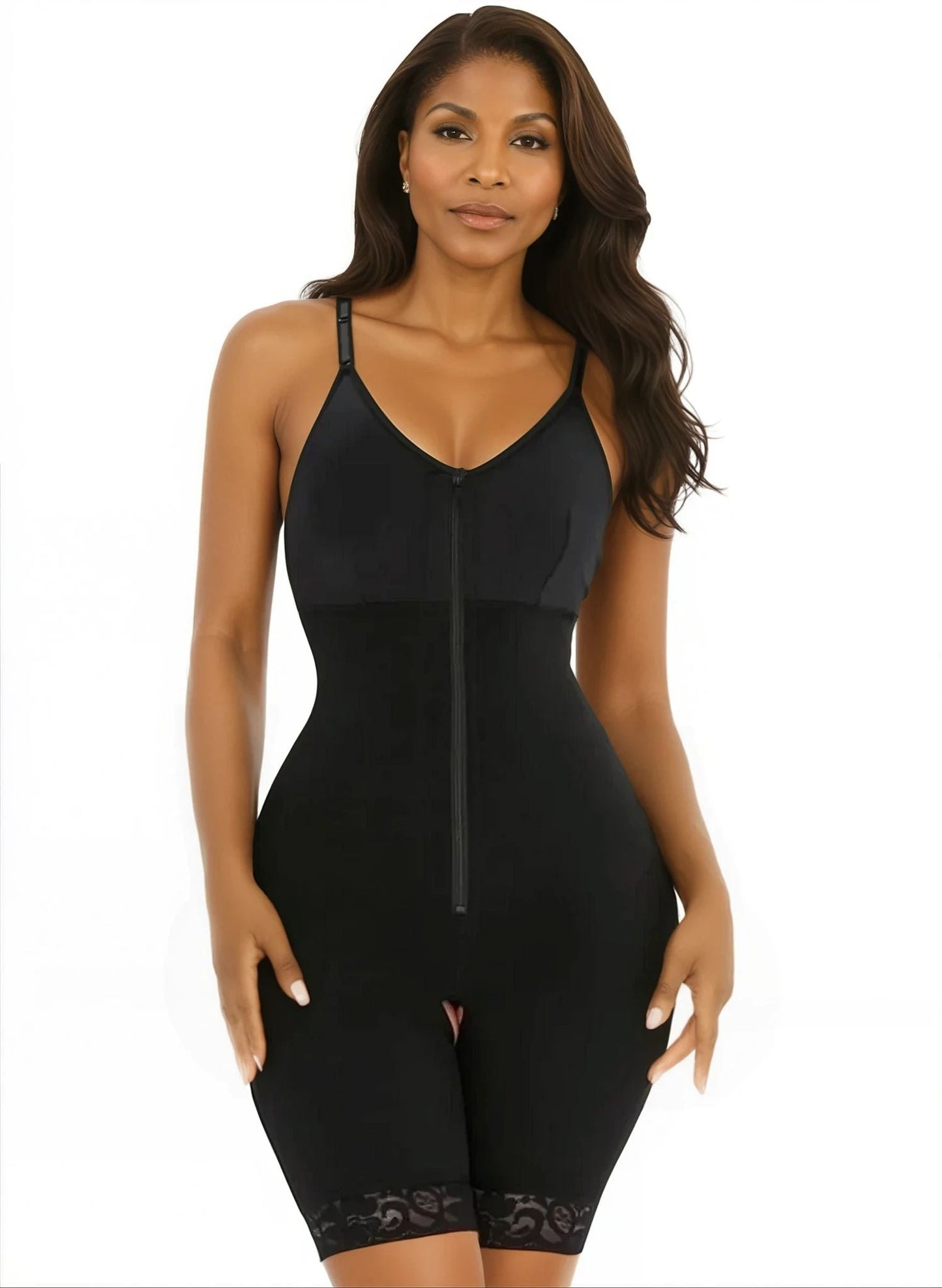 Jolanthe – Full body shapewear met open Rits - Sterke Compressie - Adembenemende Materiaal, Open Kruis
