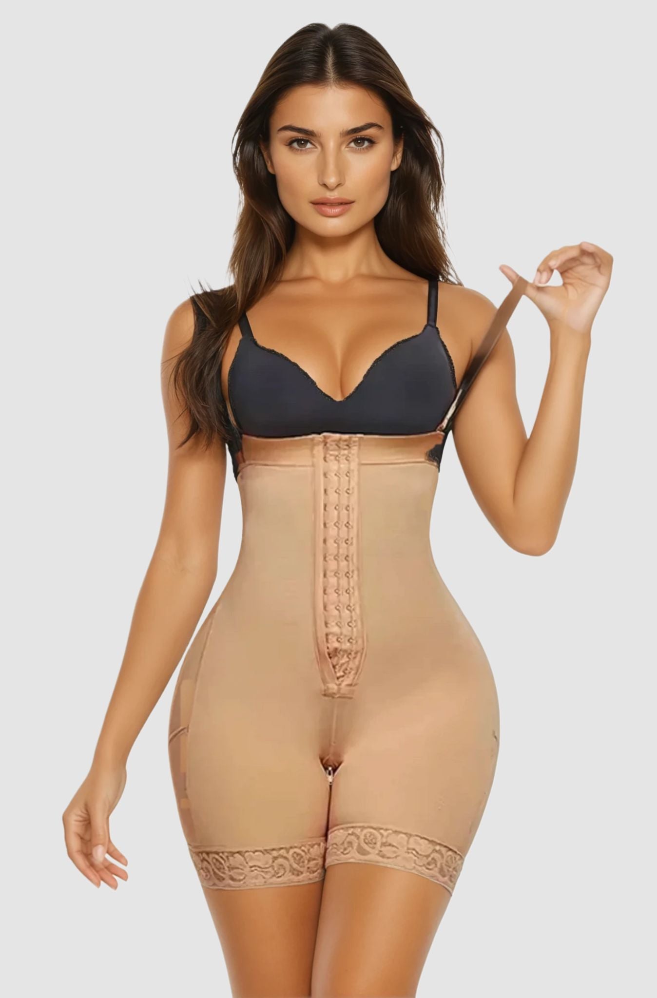 Naomi – Body Lifter Shapewear Met verstelbare Haakjes - Afneembare Schouderbandjes, Rits bij de Kruis