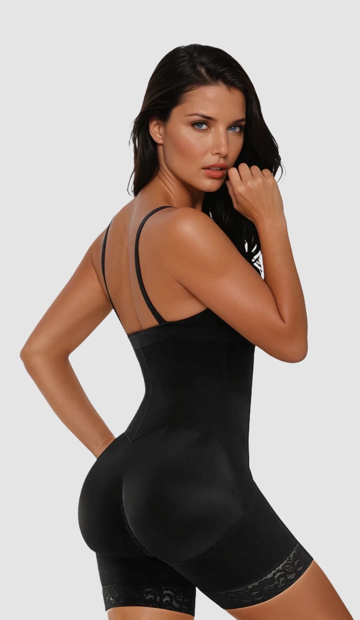 Kylie - Body Shaper met dubbele Beveiliging Rits+ Haakjes - Met Afneembare Schouderbandjes, Open Kruis