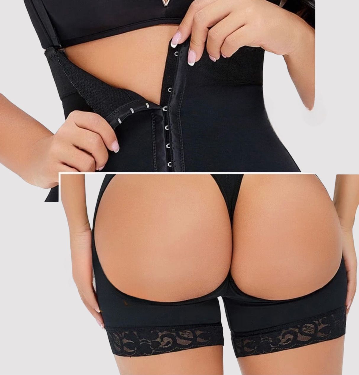 Caitlin – Afslank Body Shaper haakjes Met Afneembare Schouderbandjes – Open Kruis