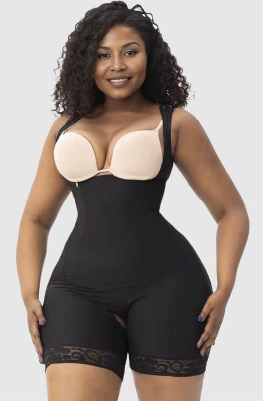 Shirley | Hoog Getaileerde Body Shapewear | Met Zij Rits -  Open kruis voor toilet Gebruik