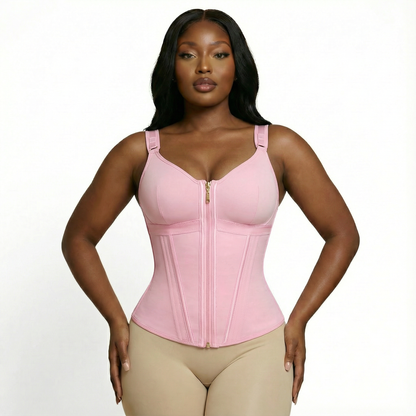 Vera - Herstel waist trainer met U-vormige Borstondersteuning – Extra Comfort, Compressie en 3 Haak-en-Oog Sluiting met Rits