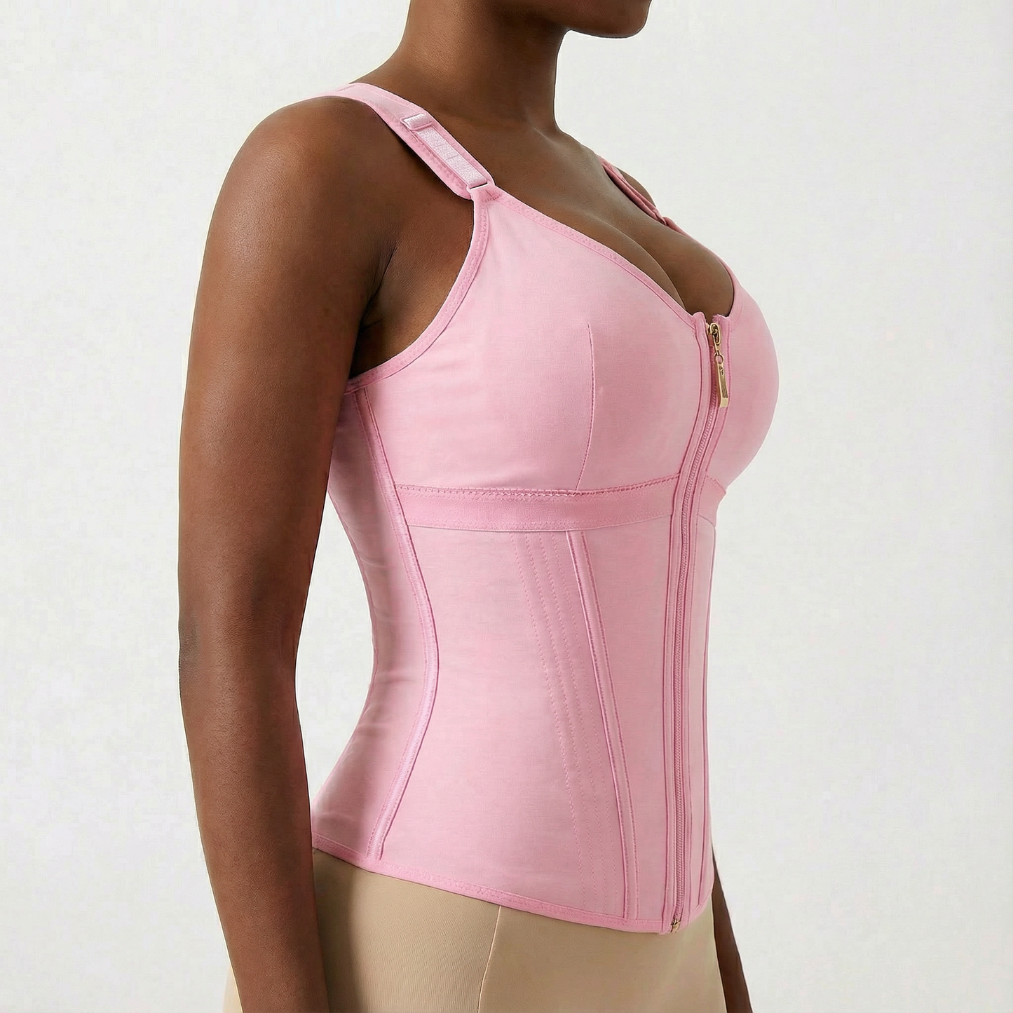 Vera - Herstel waist trainer met U-vormige Borstondersteuning – Extra Comfort, Compressie en 3 Haak-en-Oog Sluiting met Rits